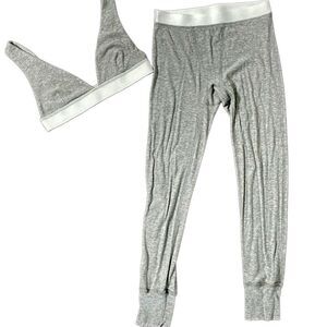 LuFeng Heather Gray Ribbed Lounge Set Size Small